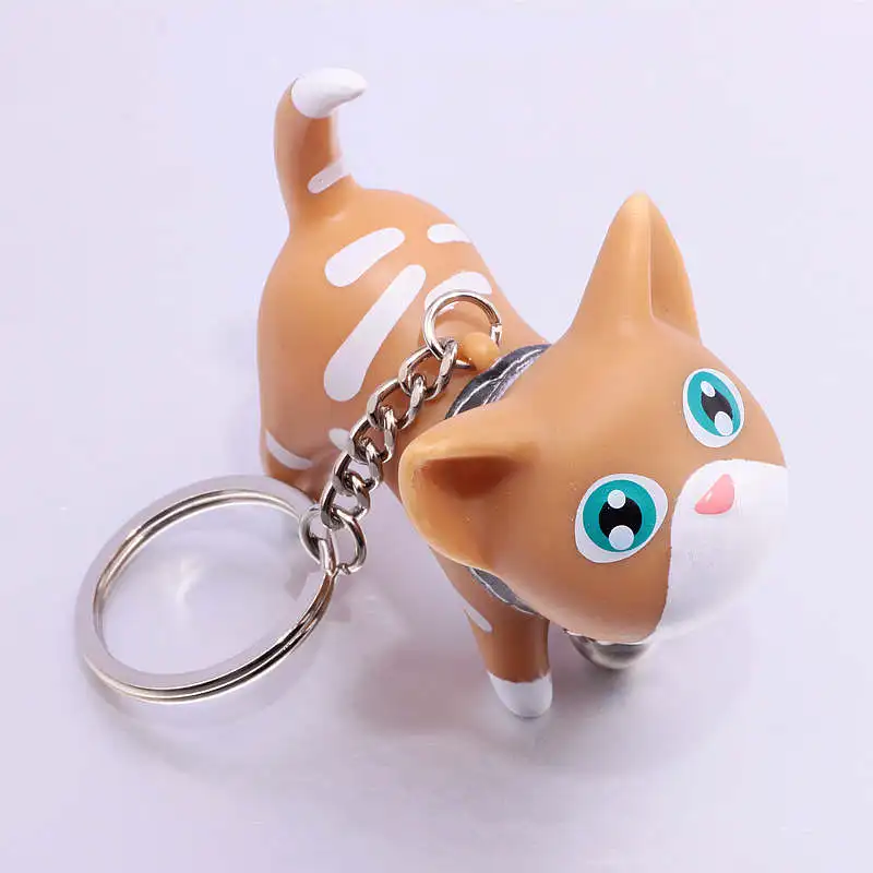 Cute Cat Keychain 2025 - Stainless Steel Pet Lover Keyring With Pillow Charm For Graduation Gift - View #3