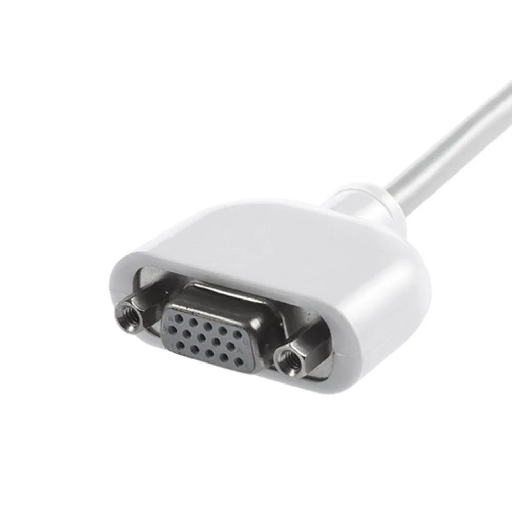 Мини с DVI на VGA адаптер мужской Женский кабель видеоадаптера для Apple MacBook White