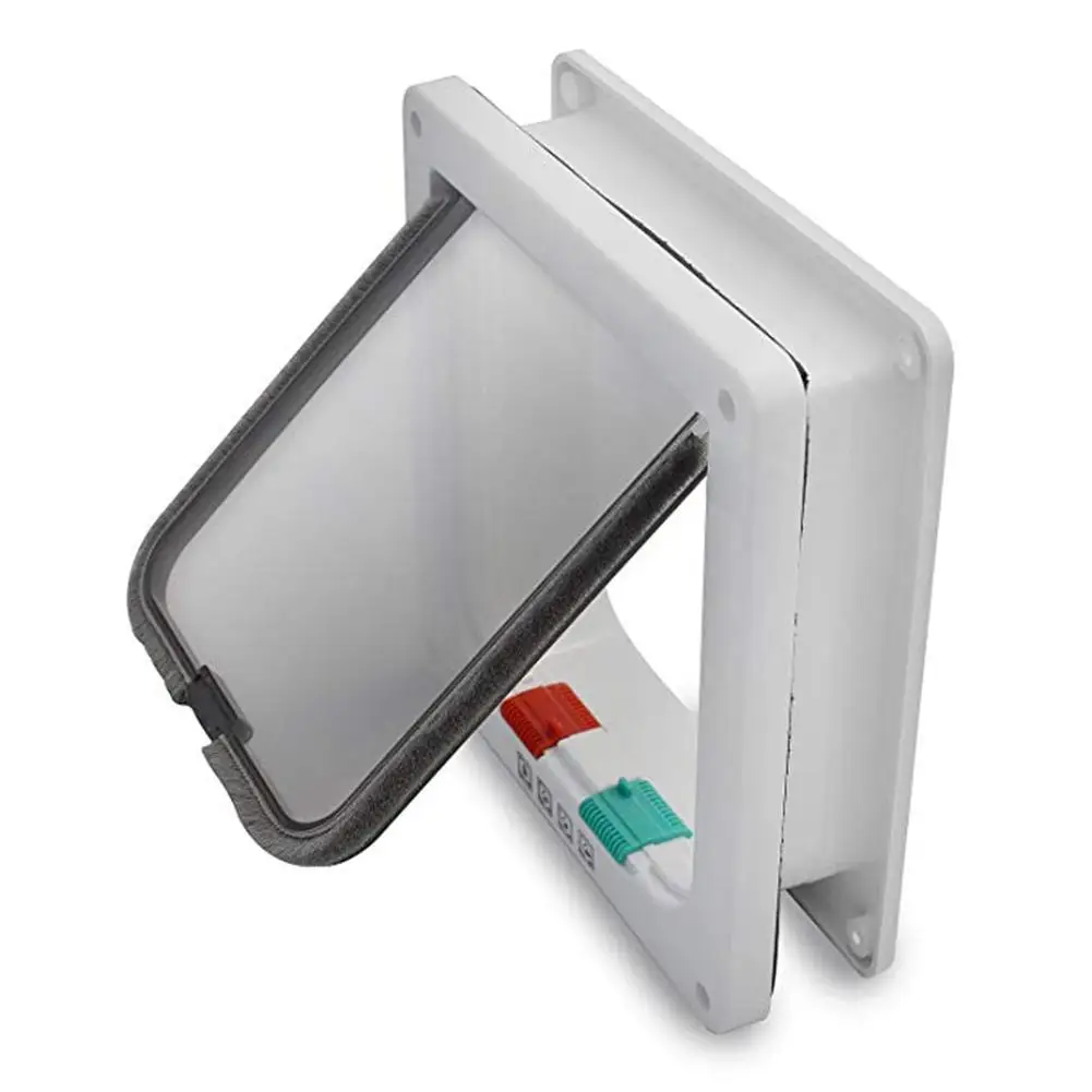 

High quality Lockable Dog Cat Kitten Door Security Flap Door Controllable Access Openings Window Cat Dog Gate Door Pet Supplies