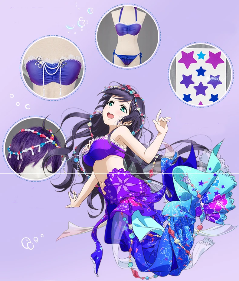 Anime Cosplay Costume Umi Sonoda Cosplay Love Live! School Idol Project Awakening Mermaid ASCOSING Idolized Costume (2)