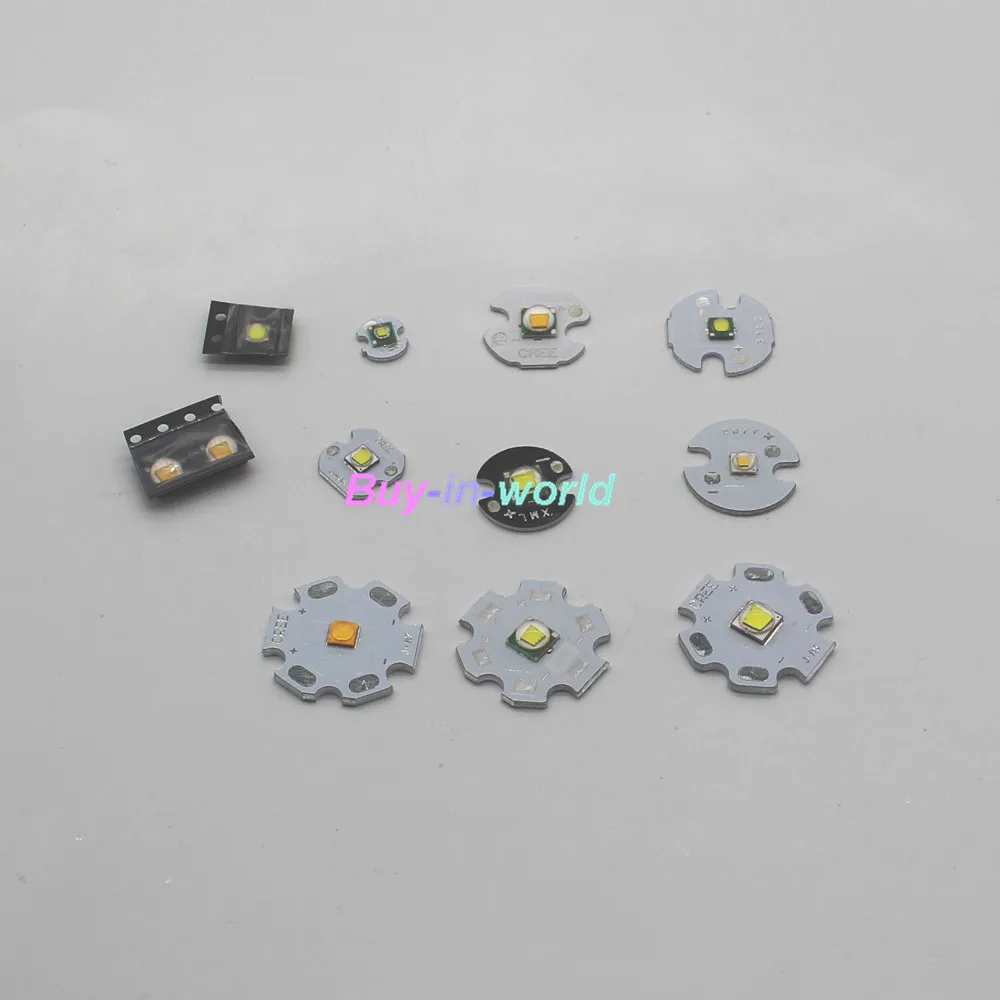 

1pc CREE XPE XPE2 3W XTE XPG XPG2 XML T6 XML2 10W LED Emitter Chip Bulb High Power LED Lamp Light with 8mm 12mm 16mm 20mm PCB