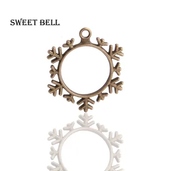 

Sweet Bell 12 pieces 34*38mm Antique bronze Alloy Hollow snowflake Charm Pendant Jewelry Making Pendant DIY Handmade Craft