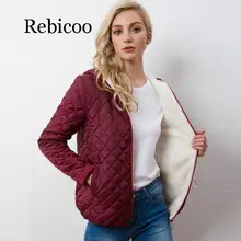 Autumn 2019 New  basic jackets Female Women Winter plus velvet lamb hooded Coats Cotton Winter Jacket Womens Outwear coat