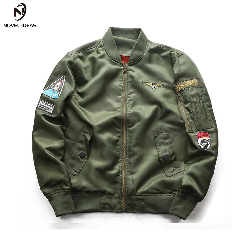 

Novel ideas Men Bomber Flight Pilot Jacket Men Ma-1 Flight Jacket Pilot Air Force Male Ma1 Army Military motorcycle Jackets Coat