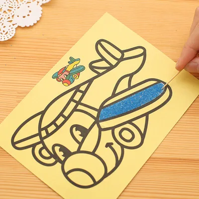 1 и 5 штук, детская раскраска на основе песчаной живописи, креативные игрушки для рисования из песочной бумаги, игрушки для детей, новинка