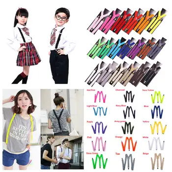 

NEW 15 Colors Unisex Men Women Clip-on Suspenders Elastic Y-Shape Adjustable Garter Braces Belt Cloth Accessories