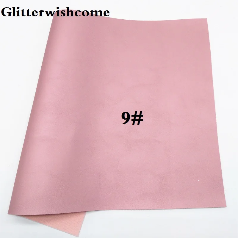 Glitterwishcome 30X134 см мини рулон синтетическая кожа, Флуо металлик гладкая кожа ткань винил для луков, GM015A - Цвет: 9