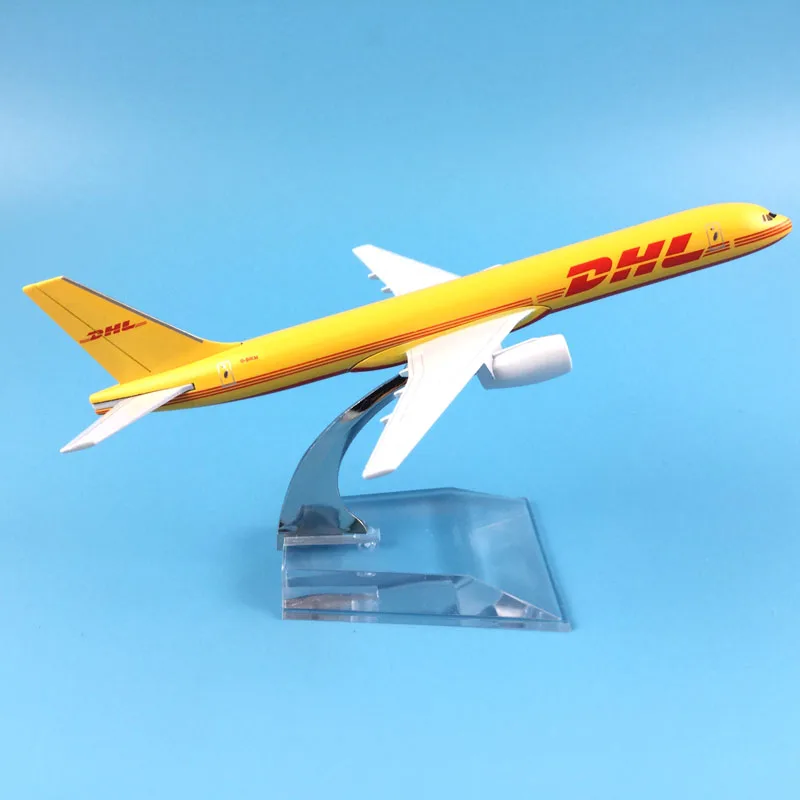 1/400 масштаб желтый DHL экспресс доставка самолетов Boeing 757 200 B757 литые под давлением