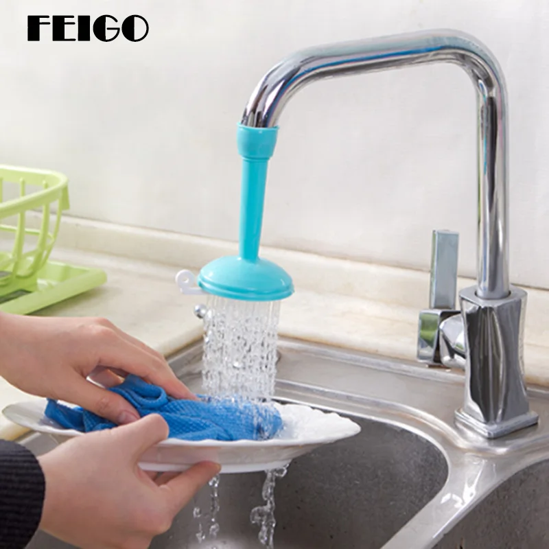 

FEIGO Faucet Water Saving Device Head Splash Filter Kitchen Bathroom Faucet Shower Extender 360 Degree Rotation With Valve F628