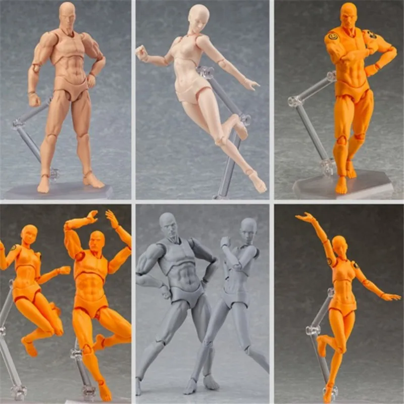 

2019 Anime Archetype He She Ferrite Figma Movable BODY KUN BODY CHAN PVC Action Figure Model Toys Doll for Collectible drop