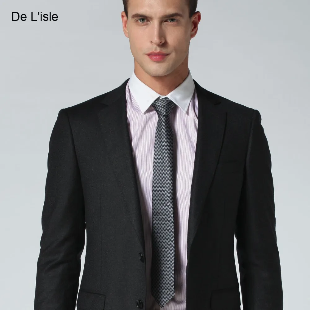 

Brand New Fashion Designer Jacquard Houndstooth Skinny Slim Necktie Swallow Gird Narrow Tie Microfibre Nano Waterproof Men Gift