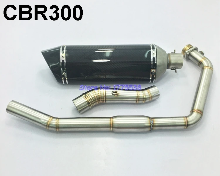 CBR300 Exhaust Muffler Pipe Whole Set Stainless Steel Carbon Fiber