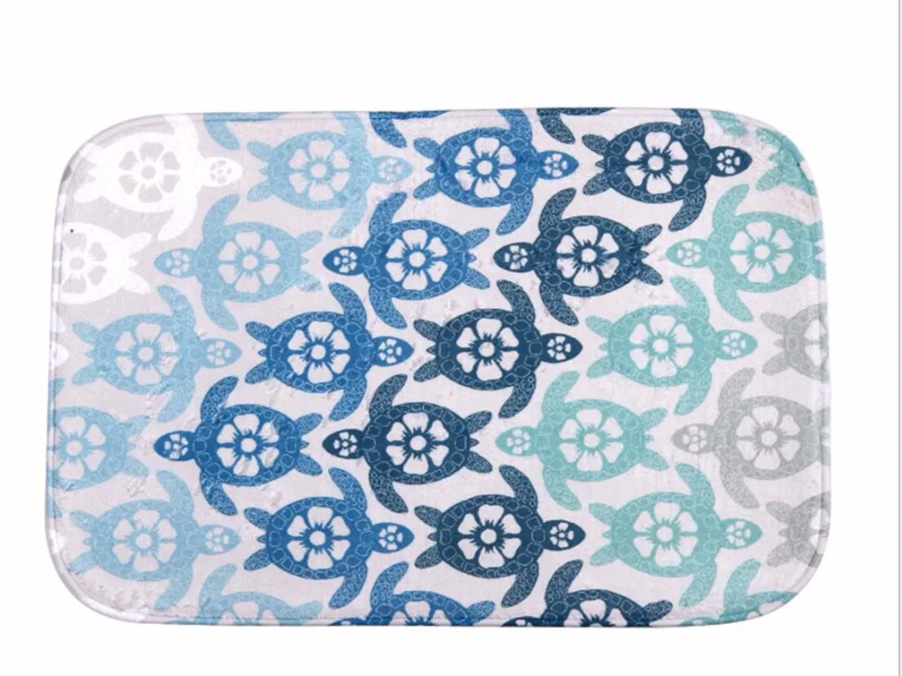 40*60cm Sea turtle Bath Mats Anti Slip Rugs Coral Fleece Carpet For For