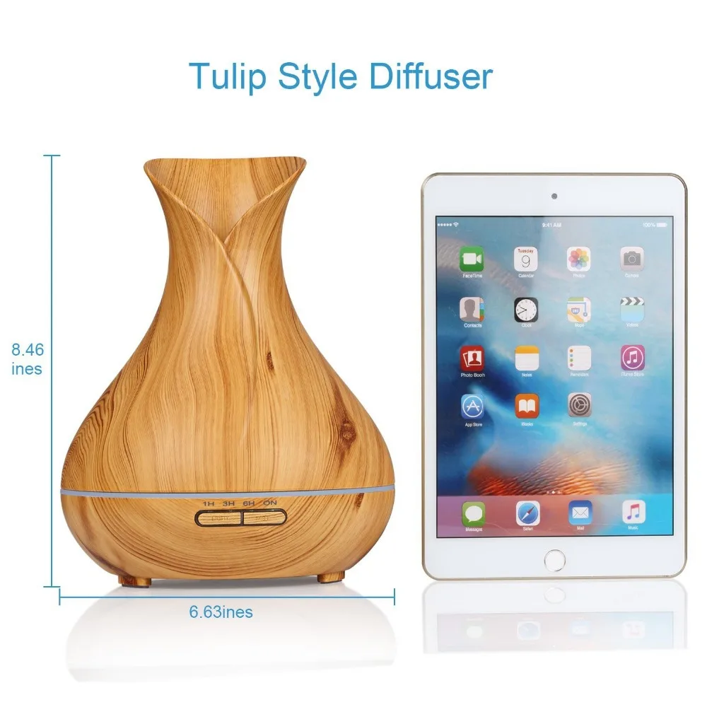 Aromacare 400ml Oil Diffuser Humidifier Shipping Free Ultrasonic Wood Grain Aromatherapy Essential Oil Diffuser (2)
