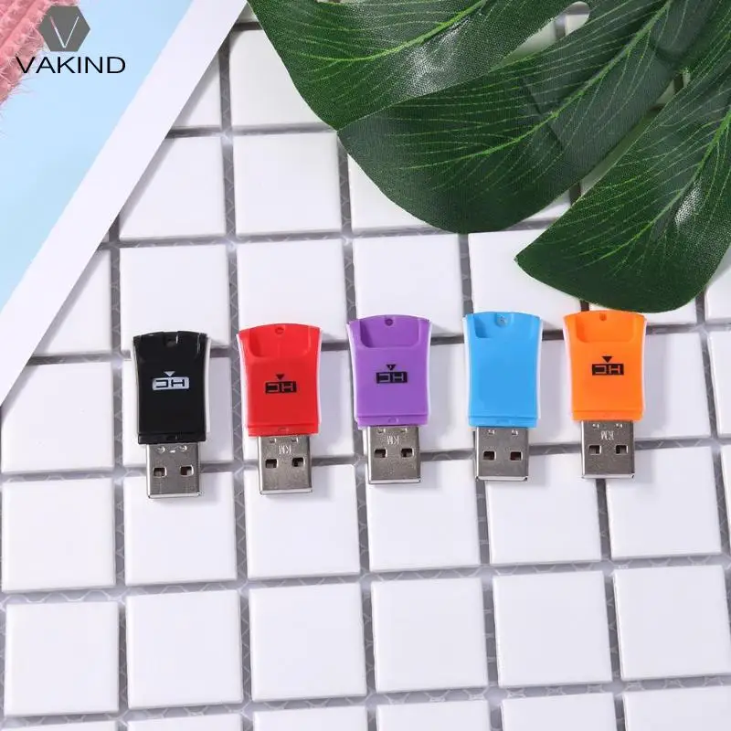 5Pcs USB2.0 Card Reader USB 2.0 Memory Cards Reader Cardreader for Micro SD TF Card Laptop Computer Accessories Color Random