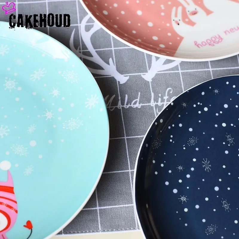CAKEHOUD Рождественский костяной фарфор тарелка мультфильм Ручная Роспись Тарелка