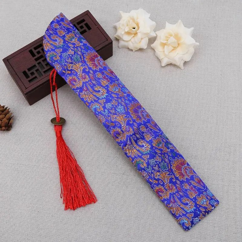 Retro Style Silk Folding Chinese Hand Fan Bag With Tassel Dustproof Holder Protector Pouch Case Cover For Party Festival Gifts folding fan hand fan silk fans