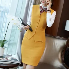 IZICFLY New Style Formal Vest & Waistcoat Plus Size Ladies Suits Business with Skirt and Jacket Pant Sets Office Uniform Styles