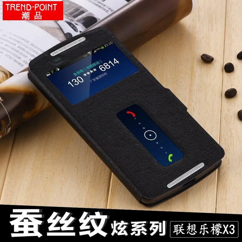 

Lenovo X3 holder cover case Lenovo VIBE X3 C50 PU leather phone case Lemon X3/X3C50/X3C70 ultra thin flip cover Quality Holster