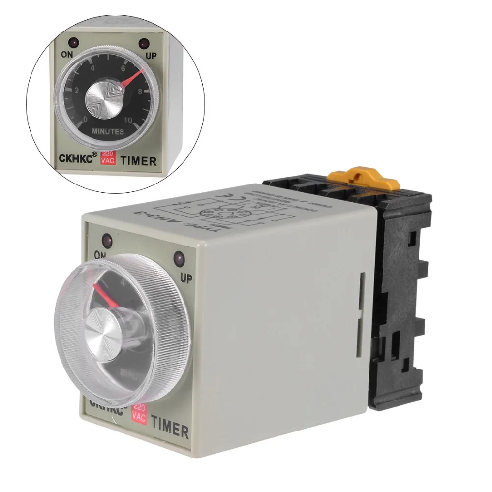 Uxcell 220V AC 10M/10S Relays 8 Terminals Range Adjustable Delay Timer