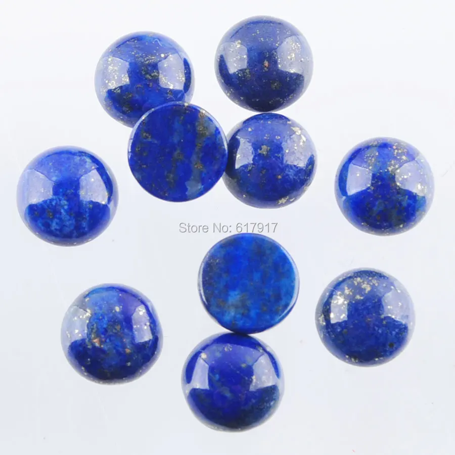 RONGZUAN 8 мм натуральные Lapis Lazuli декоративные камни круглые плоская спина кабошон