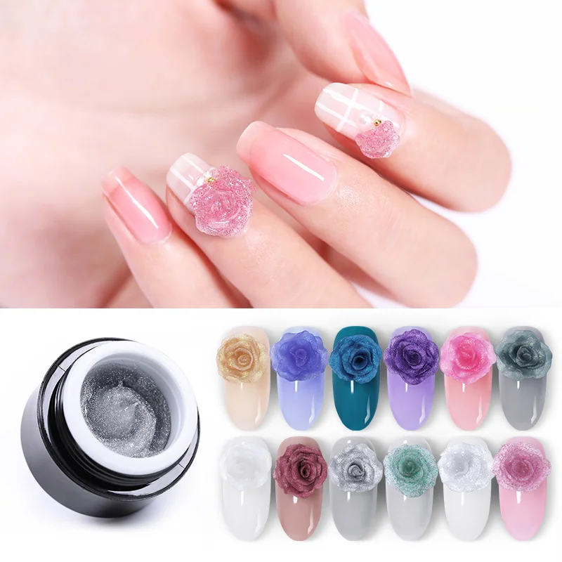 

BORN PRETTY 5ml Shimmer Carve Nail Art Gel Polish Glitter Modelling Soak Off UV Painting Gel 3D Nail Art Gel Varnish Manicure