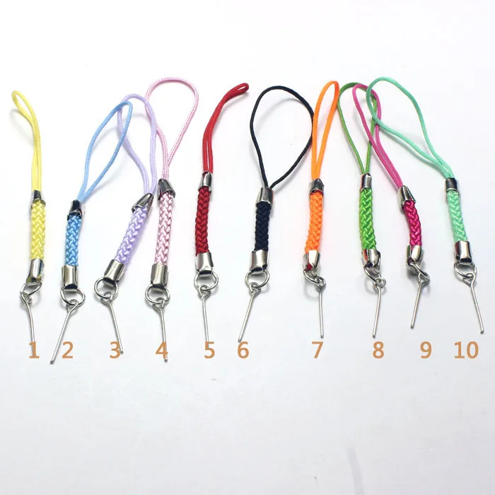 Braided Colorful Mobile Phone/Cellphone Straps/Strings With 20mm Rhodium Tone Eye Head Pins diy Accessories Braided Colorful Mobile Phone/Cellphone Straps/Strings With 20mm Rhodium Tone Eye Head Pins diy Accessories