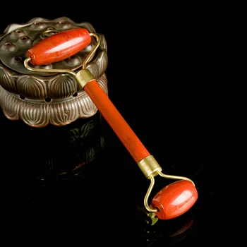 

Red Jasper Facial Massage Roller Double Head Jade Roller Slimming Anti Wrinkle Cellulite Face Beauty Artificial Stone Tool