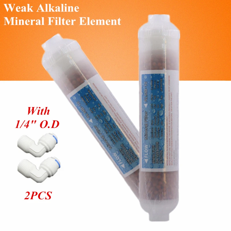 2PCS 10 Inch Inline Alkaline Replacement Water Filter Cartridge with