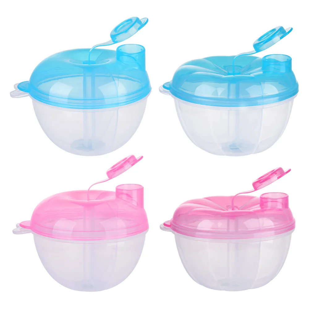 

Three Compartments Bowl Organic Rice Milk Powder Storage Container Box Portable Leak Proof BPA Free Formula Dispenser Snack Cup