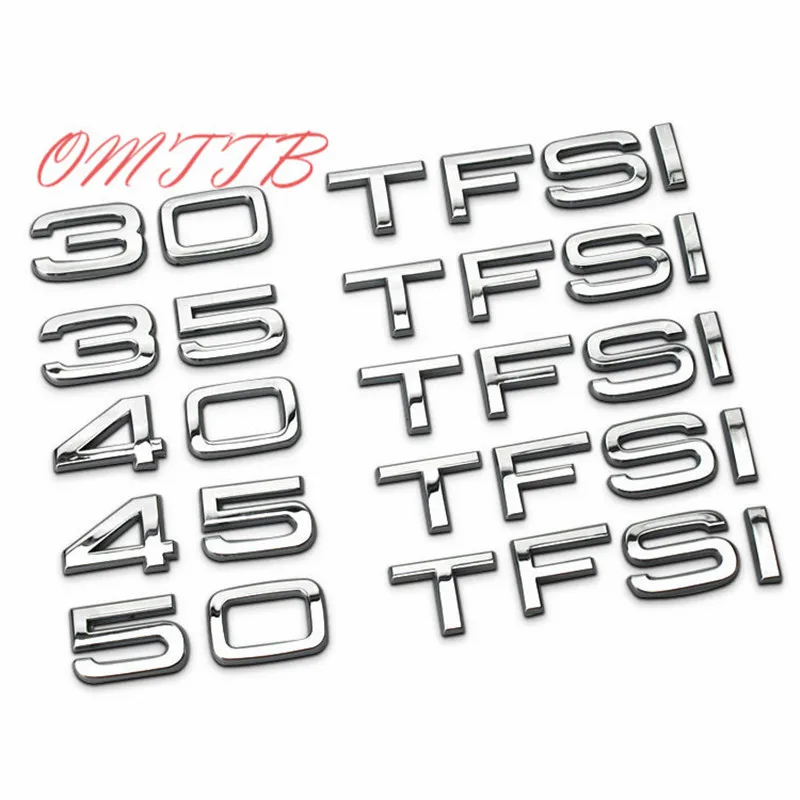 

NEW 30 35 40 45 50 TFSI car sticker quattro Chrome Zinc Car Styling Emblem Badge for Audi a4 b6 b7 b8 b5 a6 c5 a3 a5 a1 q3 q5
