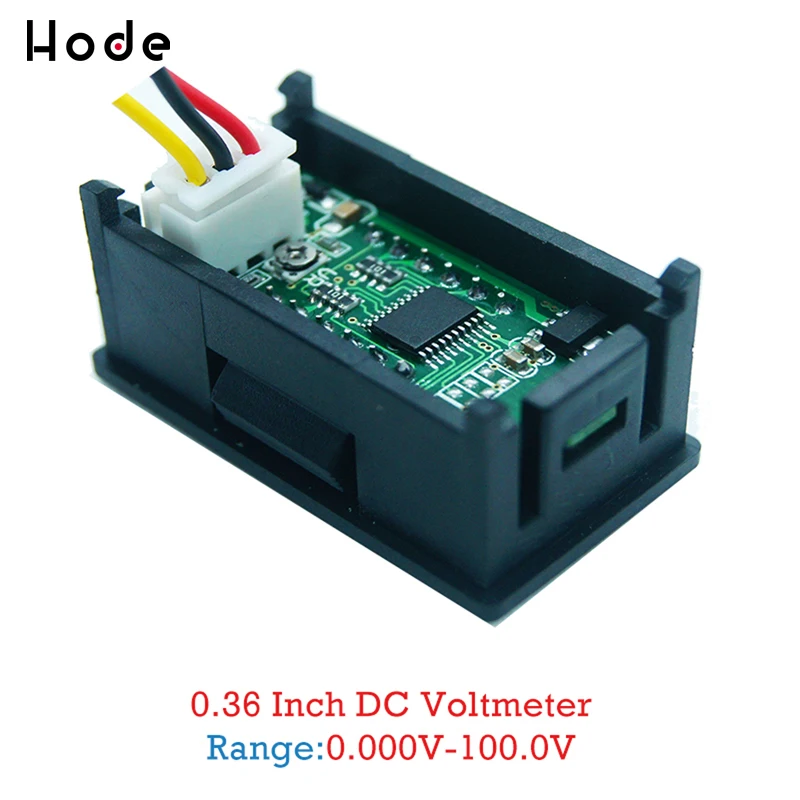 0,36/0,56 0-100V 4 Bit 3 провода цифровой вольтметр Красный светодиодный индикатор напряжения панель дисплей