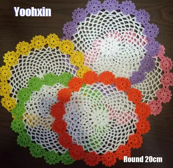 

NEW Lace cotton placemat cup tea coffee coaster mug dining kitchen table place mat cloth round Crochet doilies drink glass pad