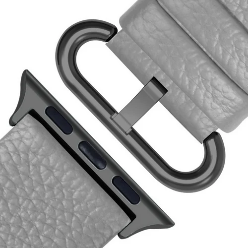 Высокое качество, ремешок для часов из натуральной кожи, браслет iWatch, кожаный ремешок для часов, браслет для Apple Watch 38 мм/42 мм - Цвет ремешка: Grey