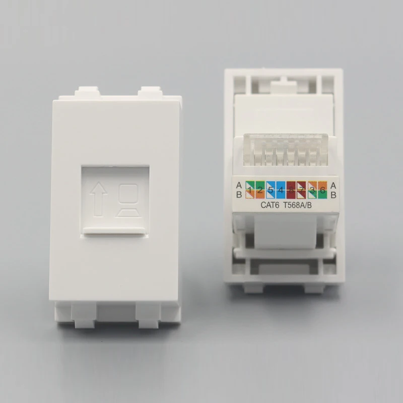 

1PC CAT6 RJ45 Network Socket Kit Ethernet Socket Outlet 23x36mm