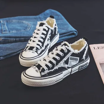 

New Fashion Vulcanized Shoes Canvas Gladiator Sneakers Women Shoes Woman Platform Lace Up Casual Shoes Tassel Student Flats