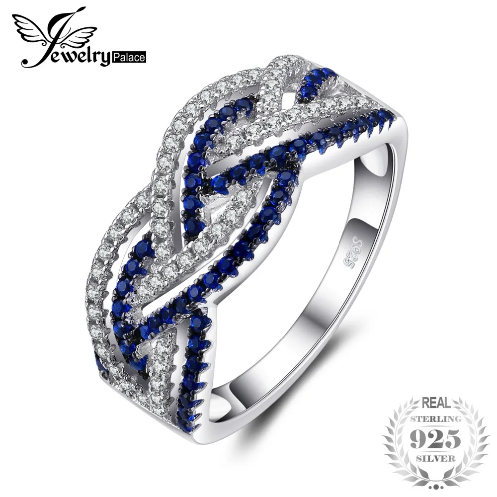 

Jewelrypalace Ring For Women 925 Sterling Silver Jewelry 0.2ct Created Blue Spinel Cubic Zirconia Girls love Beautiful Rings