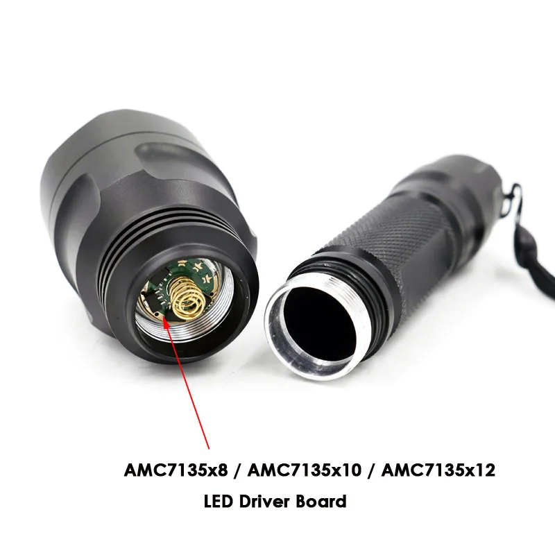 Водонепроницаемый светодиодный фонарик AMC7135x8 7135x10 7135x12 C8 CREE XM L2 U3 фонарь для