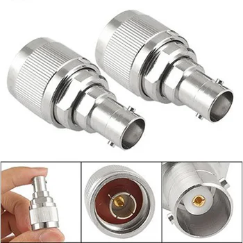 

Hot Sale 2 Pcs Silver N Male Crimp to Female RF Coaxial Cable Adapter