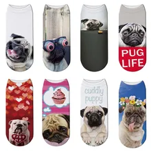 Лидер продаж модные 3d печатных Пёс из мультфильма носки Для женщин милая собака Шарпей хлопковые короткие носки; Сезон Зима; Интересный кошки носки до лодыжки