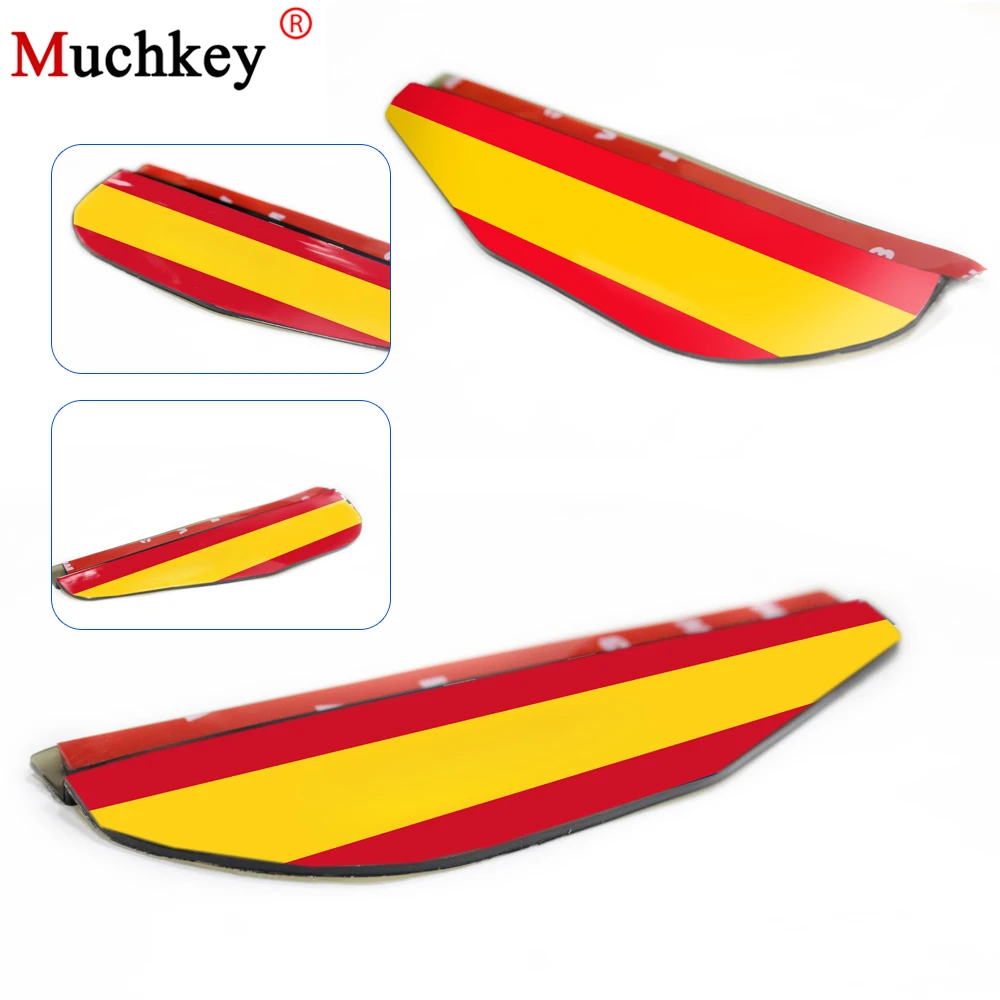 

2Pcs Car Rain Shield Rearview Mirror Rain Blades Car Back Mirror Eyebrow Rain Cover Rain Board Visor Guards Spain Flag 3 Colors