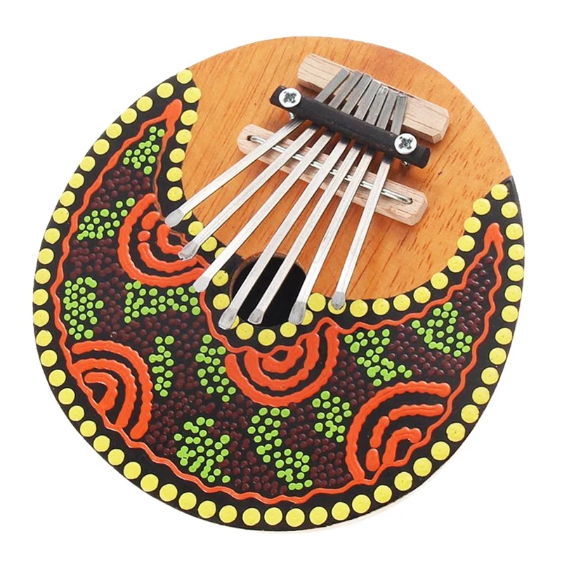 

Random Color Kalimba Thumb Piano 7 Keys Tunable Coconut Shell Painted Musical Instrument