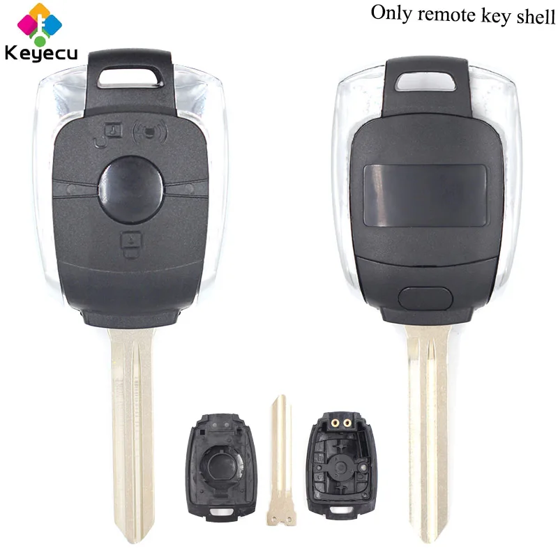 

KEYECU Replacement Remote Control Car Key Shell With 2 Buttons & Uncut Blade - FOB for SSANGYONG Actyon Kyron Rexton Korando