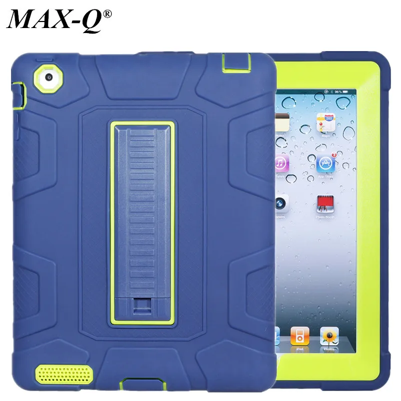 Hybrid Heavy Duty Rugged Combo Silicone Hard Back Cover Case for iPad 2