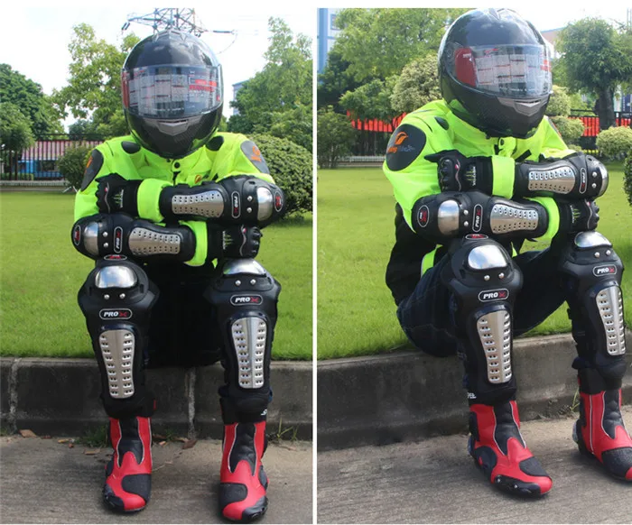 

2017 Pro-Biker Motorcycle Elbow and Knee Protection Set Motorcycle Shield Knee Hooded Four Piece Stainless Steel P15