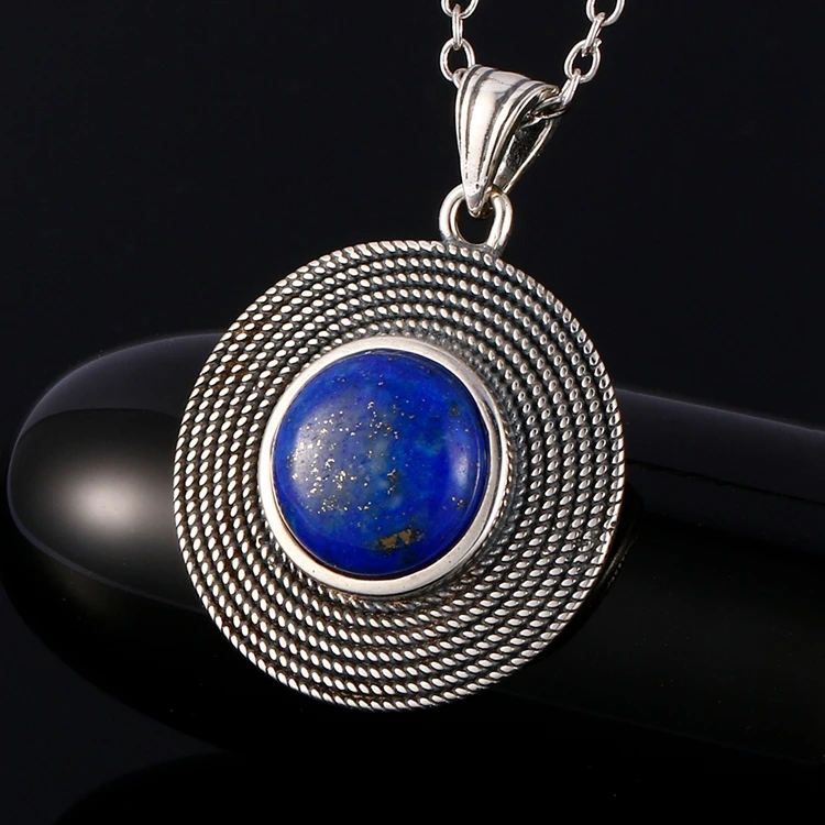 Naisya, винтажное Серебряное ожерелье 925 пробы, лазурит, натуральный камень для женщин, подарок на каждый день