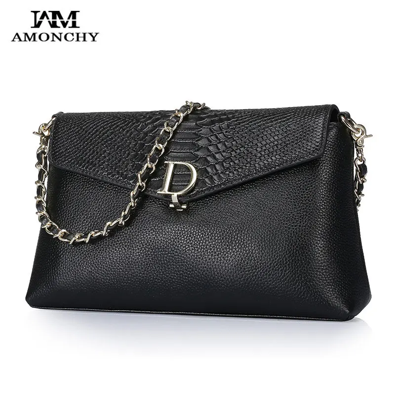 Famous Brands Women Bags Genuine Leather Women s Shoulder Bags Serpentine Ladies Messenger Crossbody Bag Chains