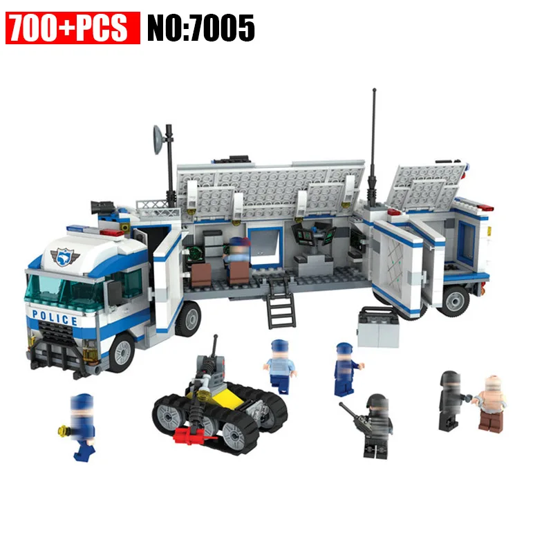 

Winner 700Psc 7005 City Police Series Building Blocks Mobile Command vehicle Children Brick Toys For Boys Gift