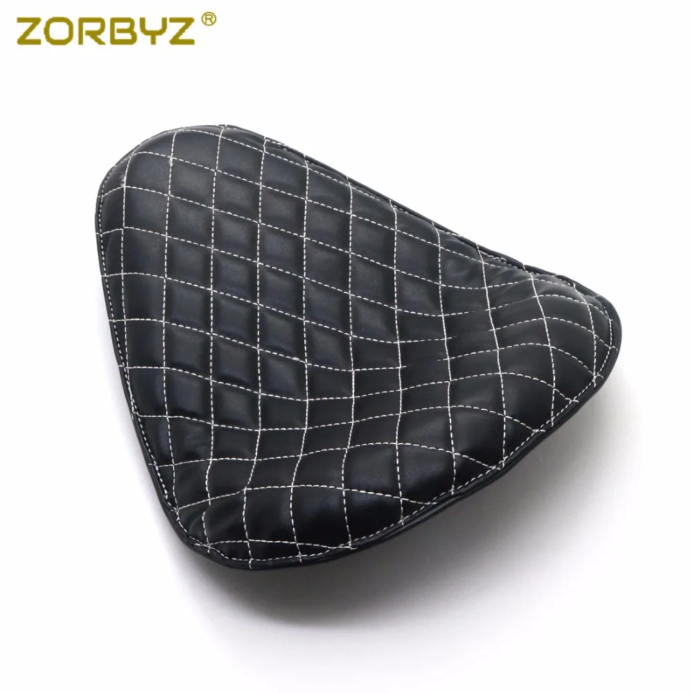 ZORBYZ черный алмаз Синтетическая кожа стиль Solo сиденье для Harley Honda Suzuki Bobber Chopper на заказ