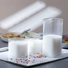 Прозрачный контейнер для молока, чашка 180 мл/400 мл, стеклянная посуда для напитков, квадратный фруктовый сок, высокий стакан кружка